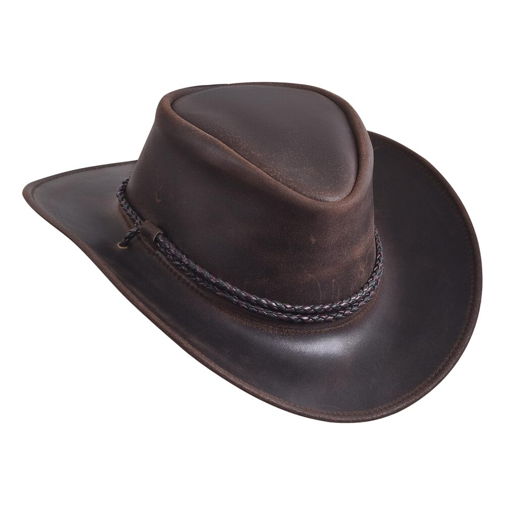 7842 Cowboy Leather Hat Western Style Unisex Australian Braided Hatband